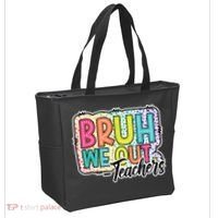 Bruh We Out Teachers Cute End Of School Year Summer Groovy Tote Bag thumb 2