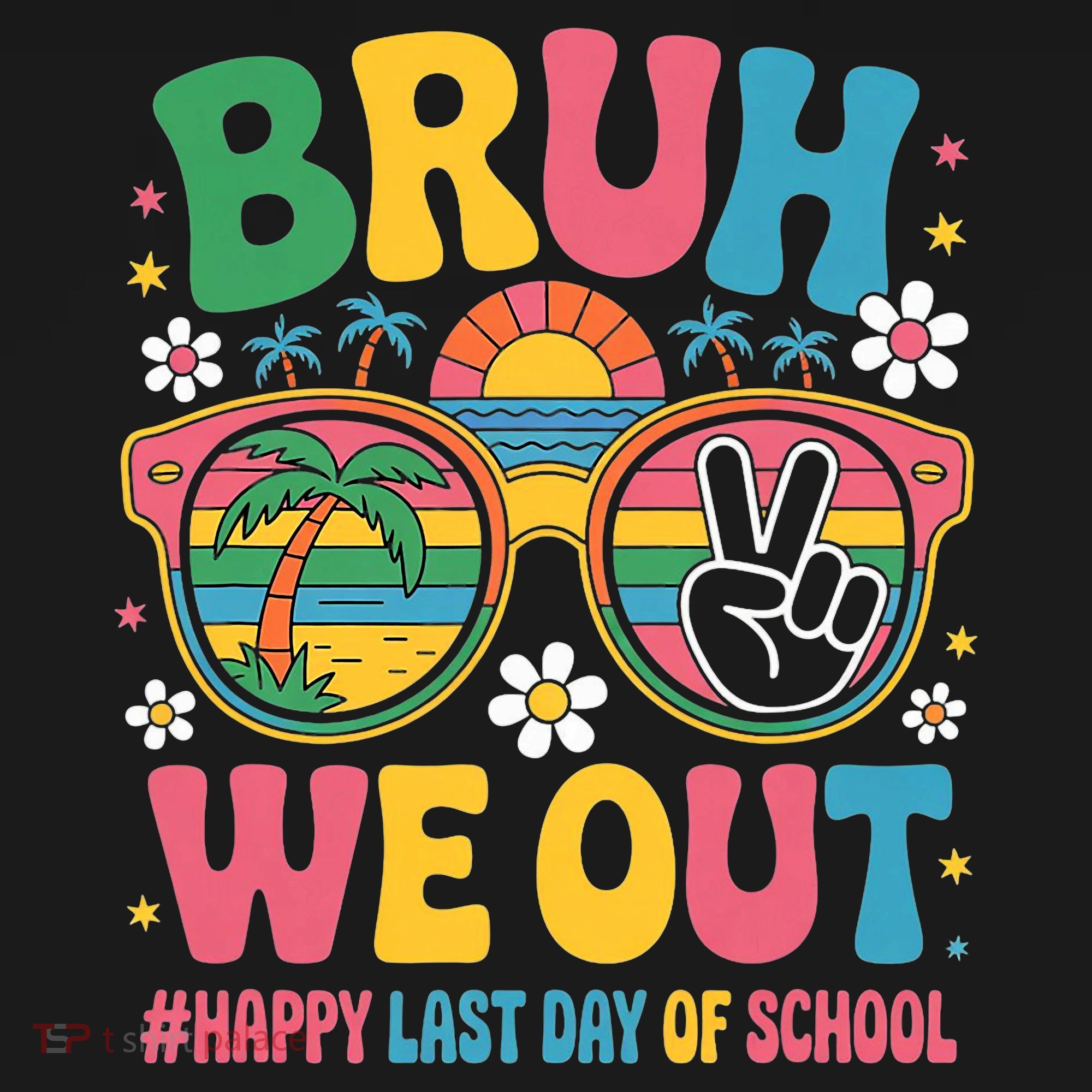 Bruh We Out Teachers Happy Last Day Of School Groovy Pom Pom 12in Knit Beanie