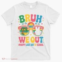 Bruh We Out Teachers Happy Last Day Of School Groovy T-Shirt thumb 0