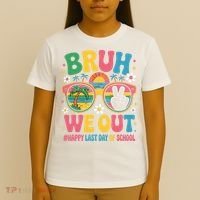 Bruh We Out Teachers Happy Last Day Of School Groovy T-Shirt thumb 4