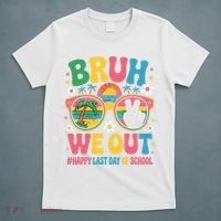Bruh We Out Teachers Happy Last Day Of School Groovy T-Shirt thumb 5
