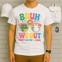 Bruh We Out Teachers Happy Last Day Of School Groovy T-Shirt thumb 6
