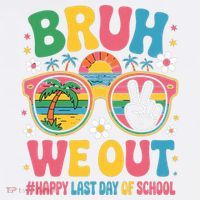 Bruh We Out Teachers Happy Last Day Of School Groovy T-Shirt thumb 7