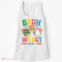 Bruh We Out Teachers Happy Last Day Of School Groovy Women's Tank Top thumb 0