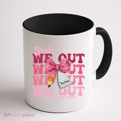 Bruh We Out Coquette Bow Happy Last Day Of School Groovy Coffee Mug back