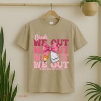 Bruh We Out Coquette Bow Happy Last Day Of School Groovy T-Shirt thumb 2