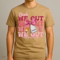 Bruh We Out Coquette Bow Happy Last Day Of School Groovy T-Shirt thumb 3