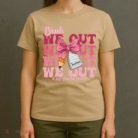 Bruh We Out Coquette Bow Happy Last Day Of School Groovy T-Shirt thumb 4
