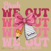 Bruh We Out Coquette Bow Happy Last Day Of School Groovy T-Shirt thumb 7