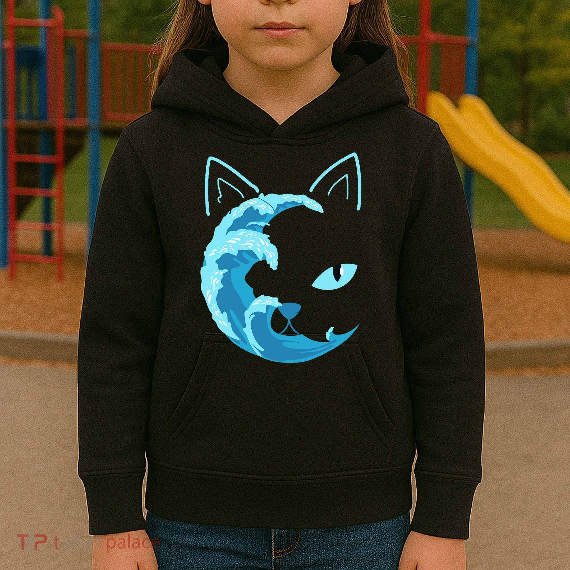 Blue Wave Of Cat Ladies For Kamala Kids Hoodie