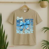 Bruh We Out Happy Last Day Of School Teacher Girl Summer T-Shirt thumb 2
