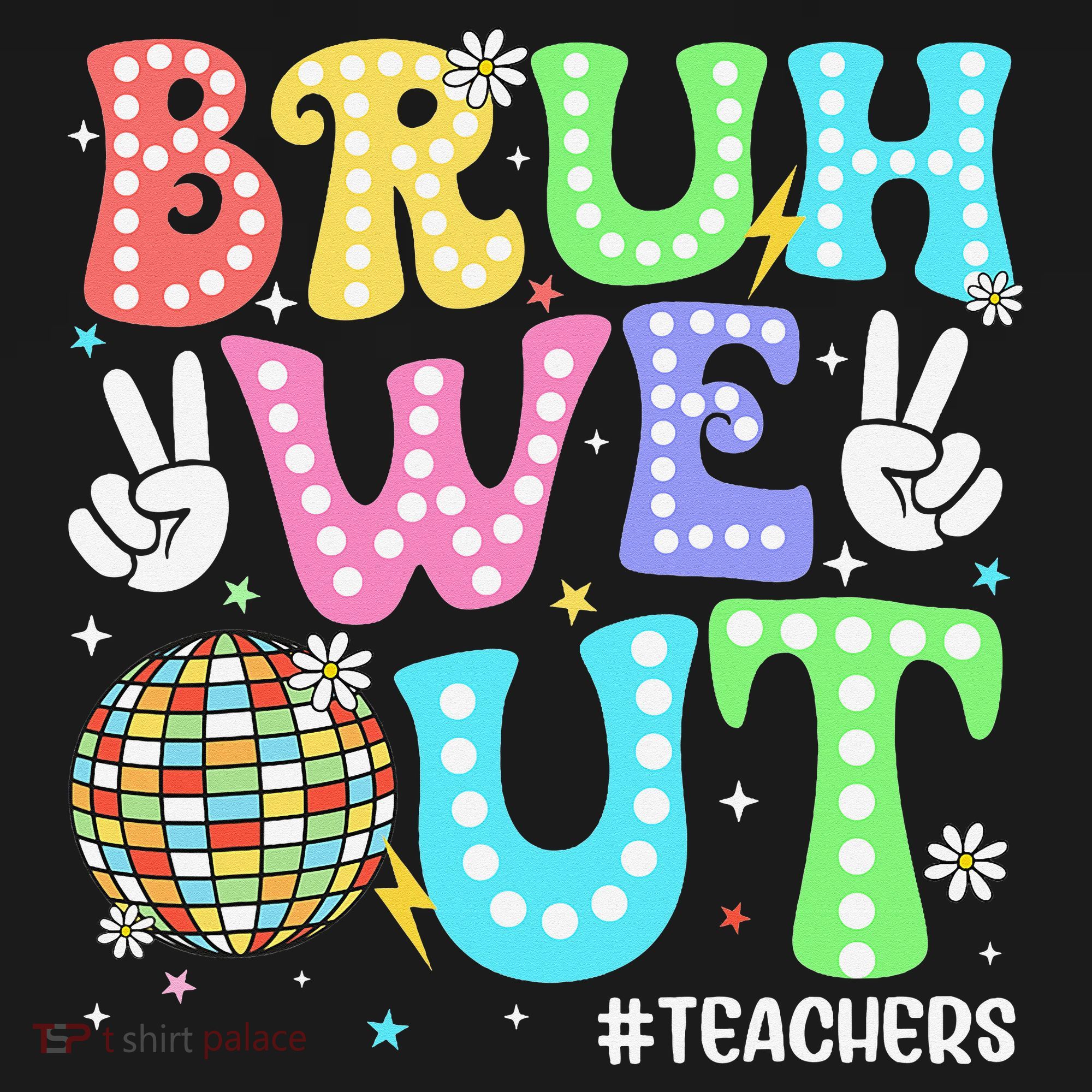 Bruh We Out Teachers Retro Disco Happy Last Day Of School Women's Hoodie