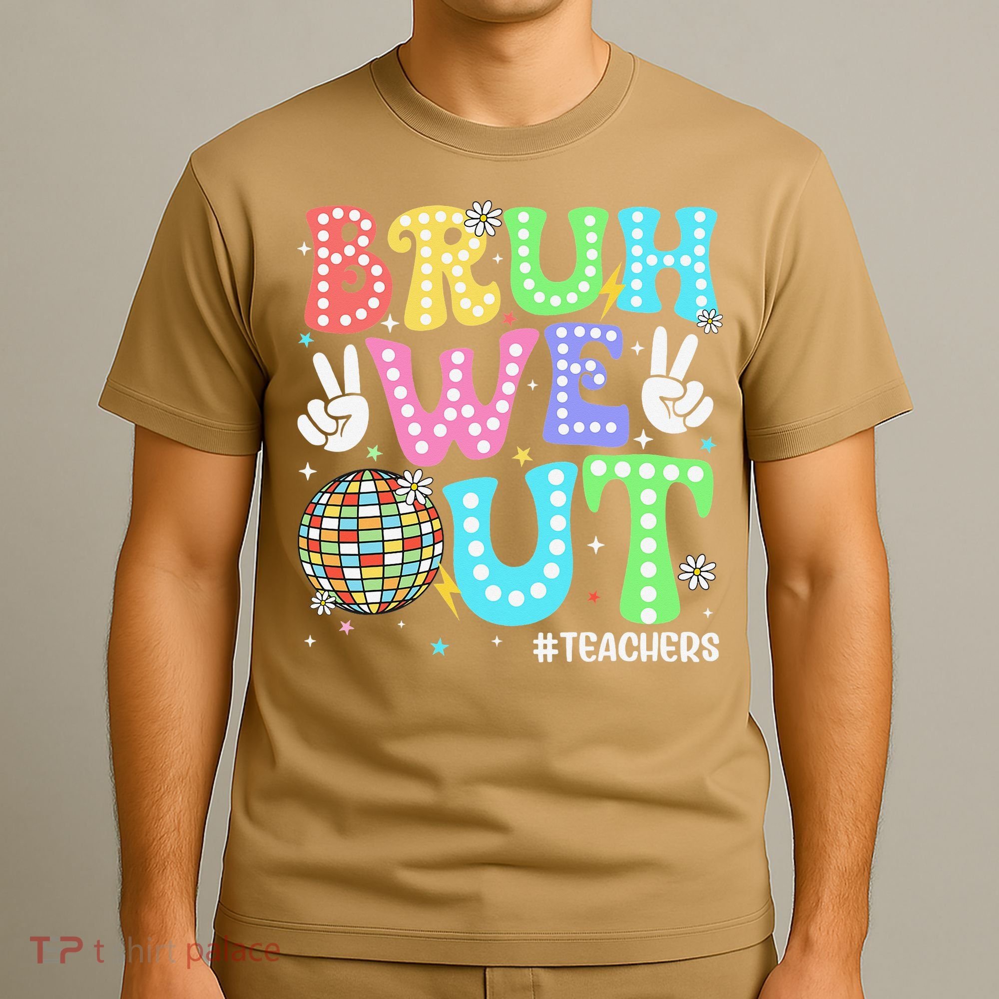 Bruh We Out Teachers Retro Disco Happy Last Day Of School T-Shirt