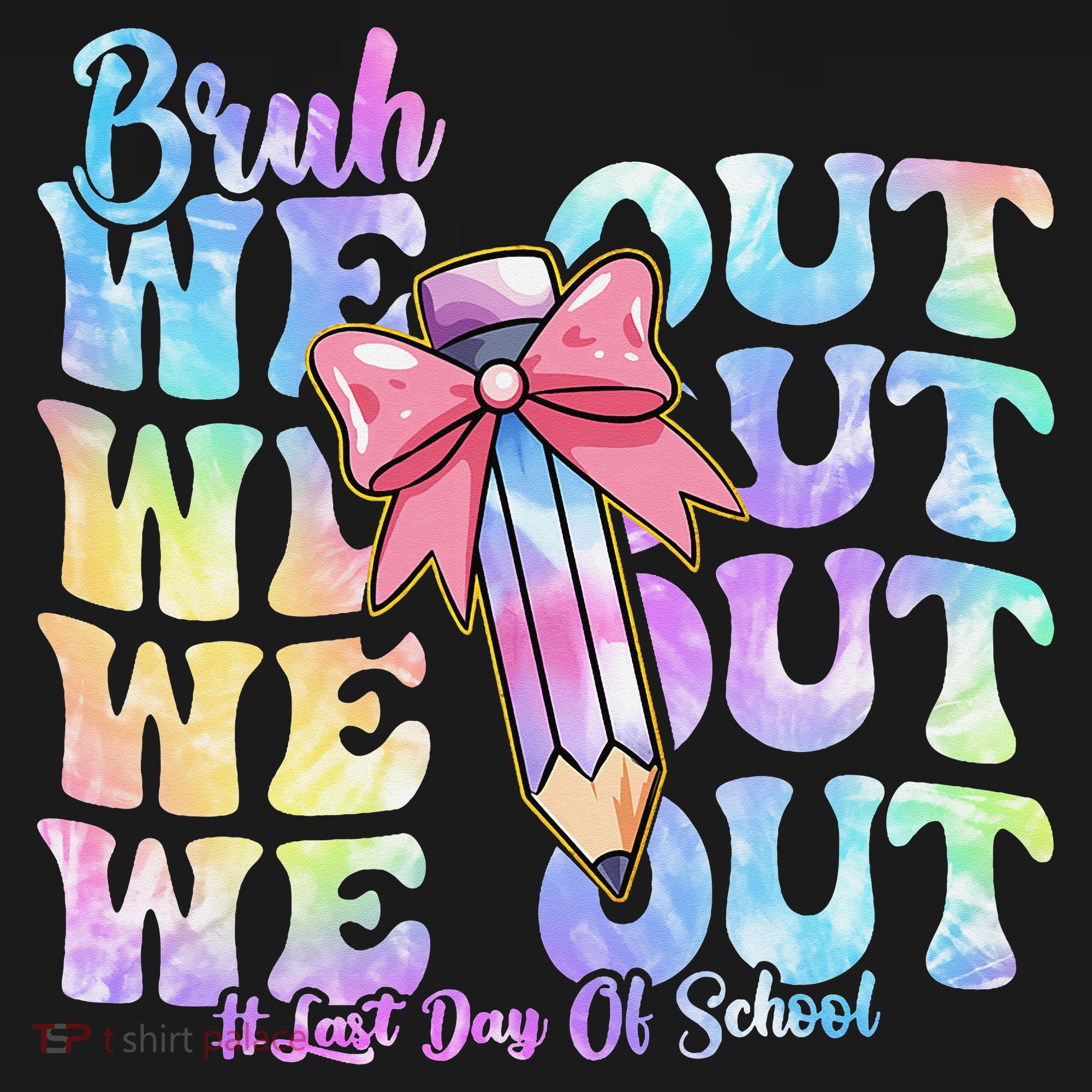 Bruh We Out Tie Dye Happy Last Day Of School Coquette Bow Women's Tank Top