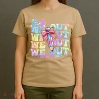 Bruh We Out Tie Dye Happy Last Day Of School Coquette Bow T-Shirt thumb 4