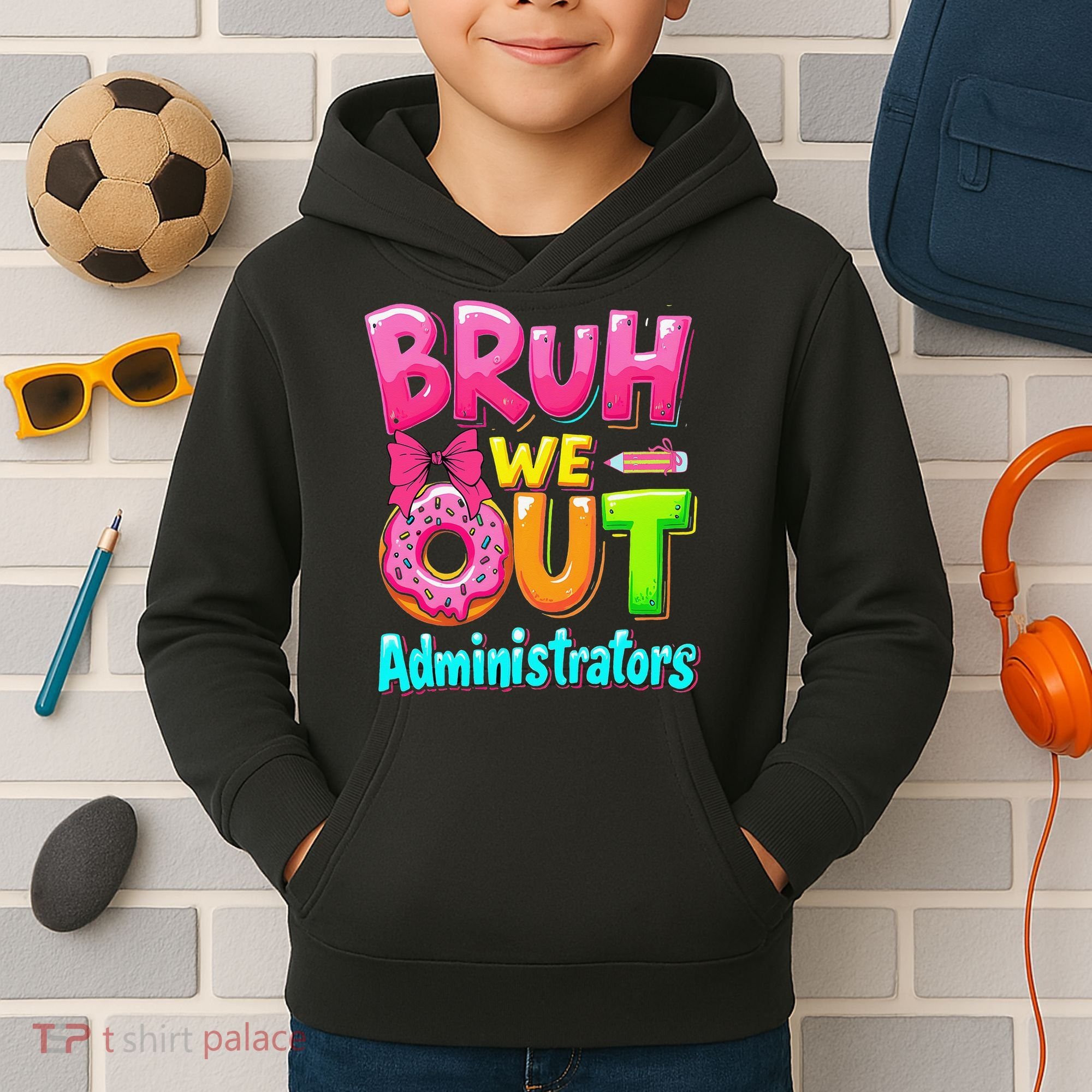 Bruh We Out Administrator Teachers School Paraprofessional Kids Hoodie