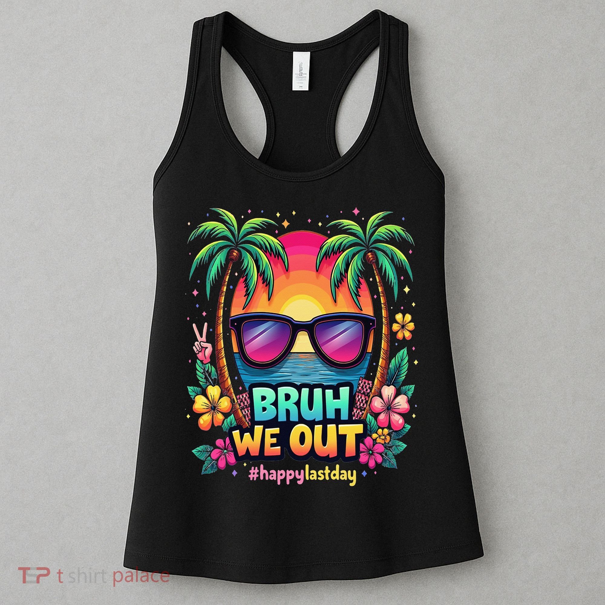 Bruh We Out Teachers Happy Last Day Of School Groovy Women's Tank Top