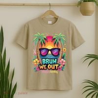 Bruh We Out Teachers Happy Last Day Of School Groovy T-Shirt thumb 2