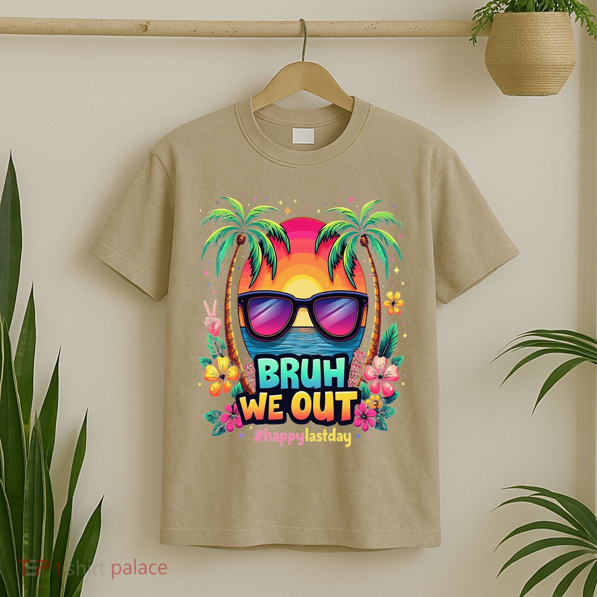 Bruh We Out Teachers Happy Last Day Of School Groovy T-Shirt
