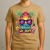 Bruh We Out Teachers Happy Last Day Of School Groovy T-Shirt thumb 3