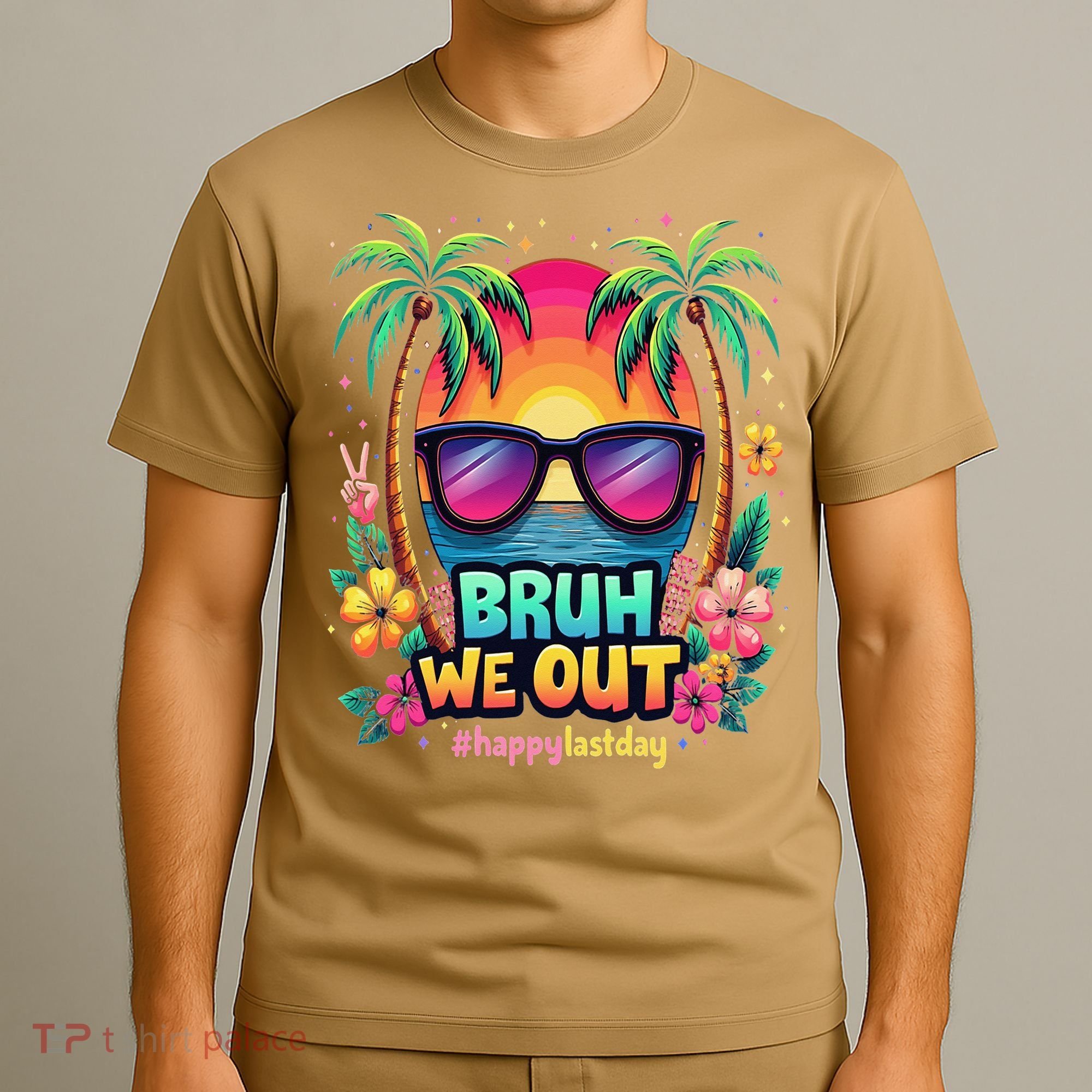 Bruh We Out Teachers Happy Last Day Of School Groovy T-Shirt