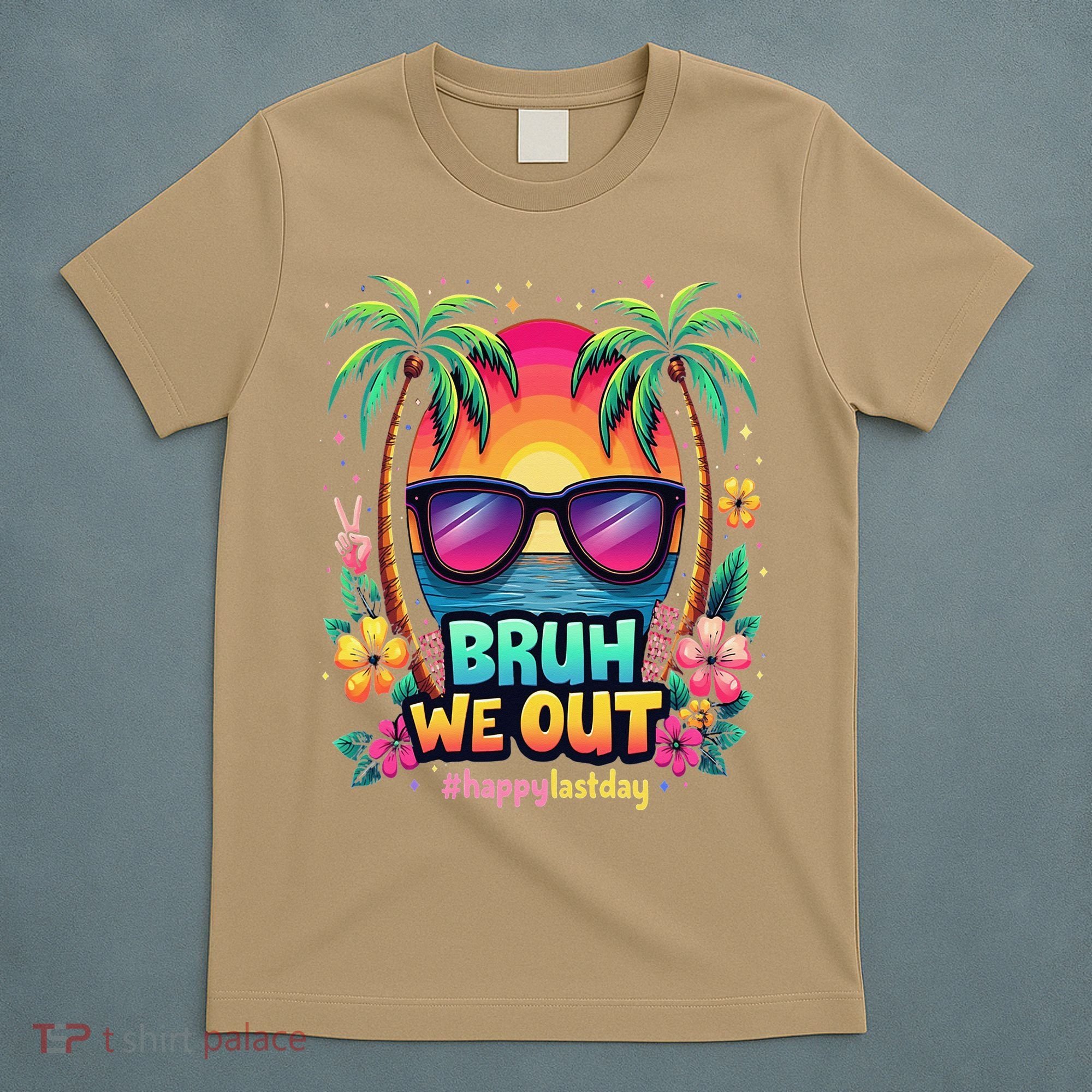 Bruh We Out Teachers Happy Last Day Of School Groovy T-Shirt