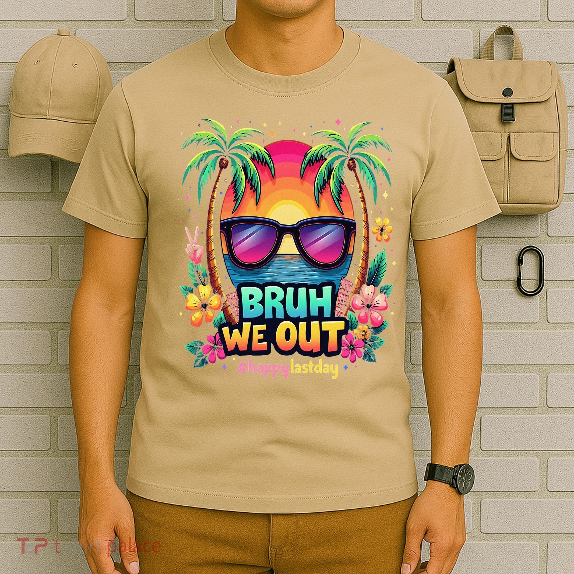 Bruh We Out Teachers Happy Last Day Of School Groovy T-Shirt