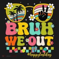Bruh We Out Teachers Happy Last Day Of School Retro Groovy Women's Hoodie thumb 2