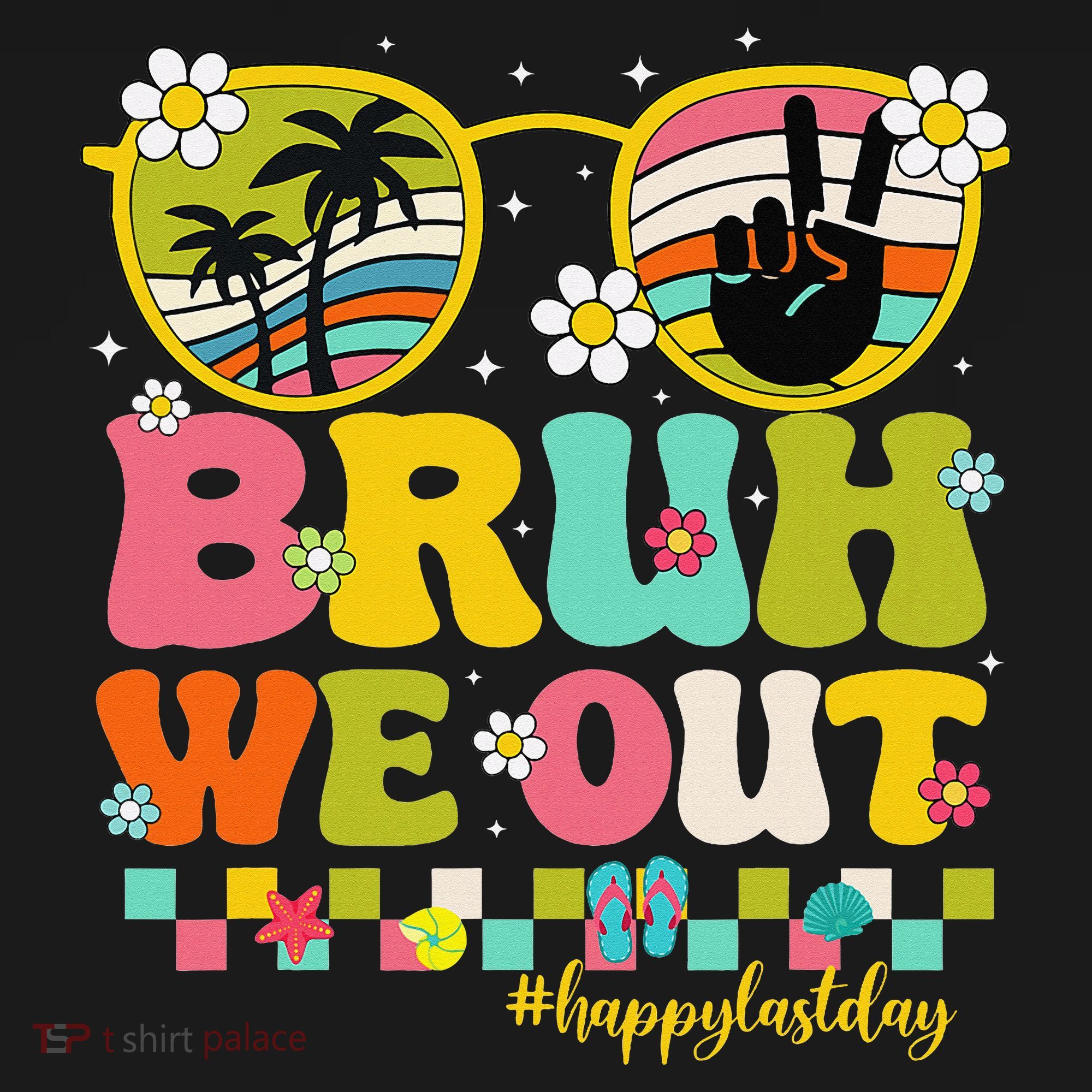 Bruh We Out Teachers Happy Last Day Of School Retro Groovy Women's Hoodie