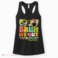 Bruh We Out Teachers Happy Last Day Of School Retro Groovy Women's Tank Top thumb 0