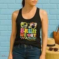 Bruh We Out Teachers Happy Last Day Of School Retro Groovy Women's Tank Top thumb 2