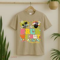 Bruh We Out Teachers Happy Last Day Of School Retro Groovy T-Shirt thumb 2