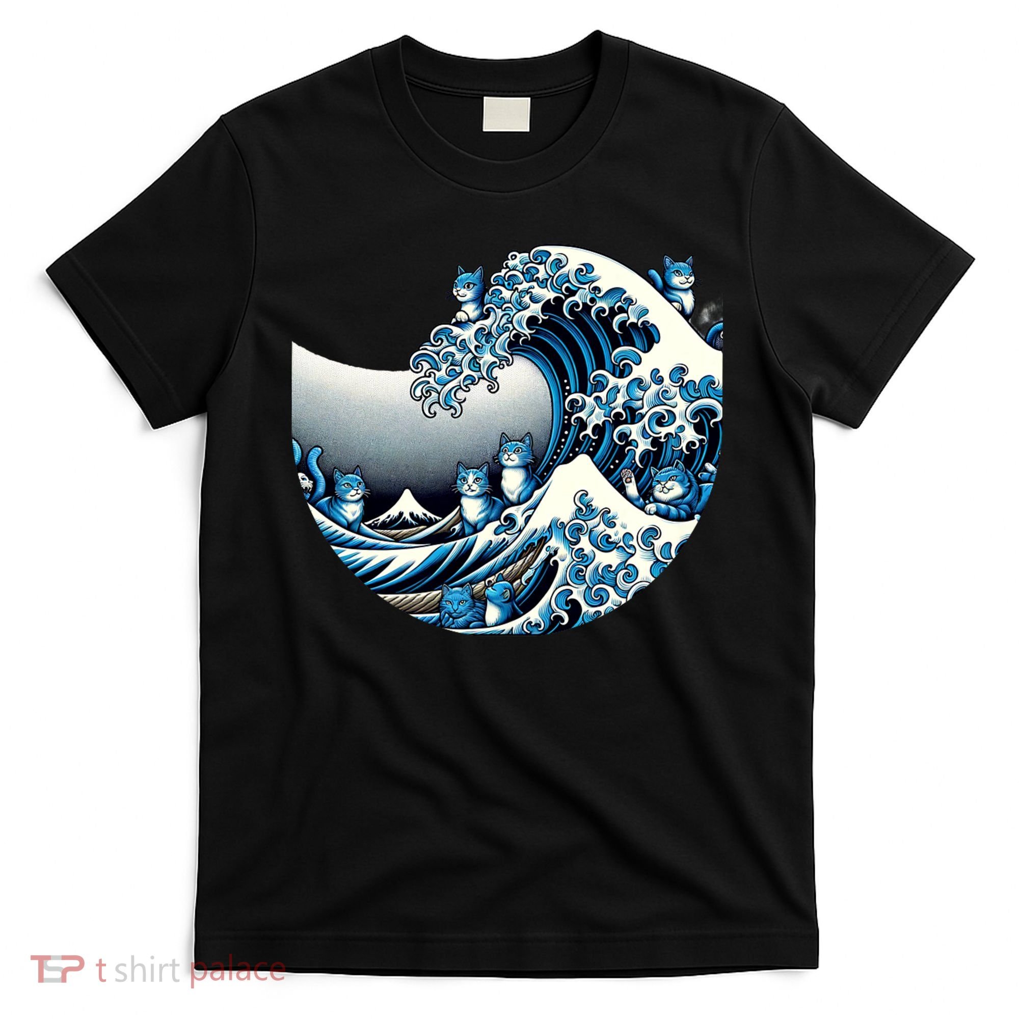 Blue Wave Of Cat Ladies For Kamala Cute Wave Of Blue Cats For Kamala Funny T-Shirt