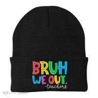 Bruh We Out Teachers Student Happy Last Day Of School Summer Beanie thumb 0