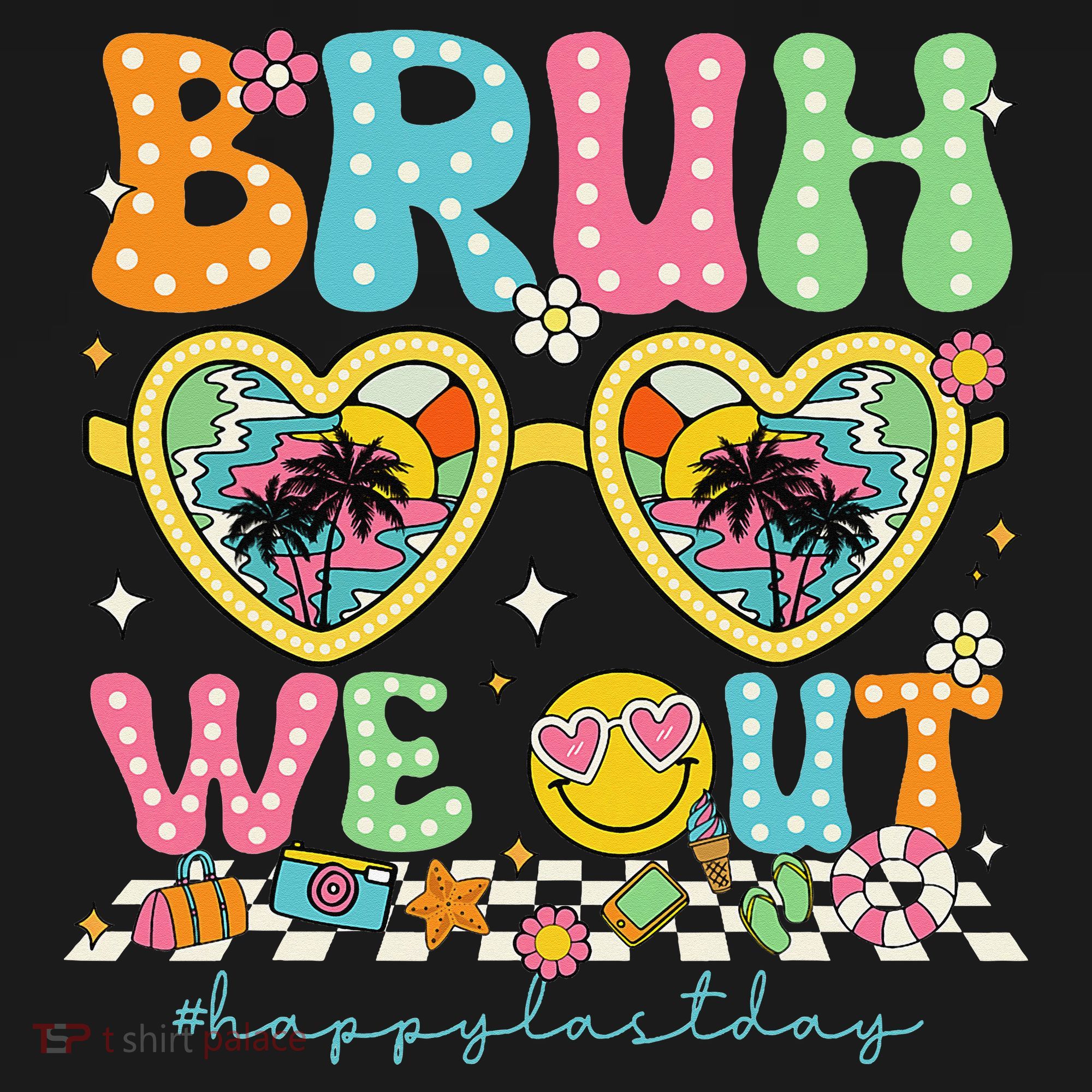 Bruh We Out Teachers Happy Last Day Graduation Sunglasses Women's Tank Top