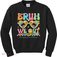 Bruh We Out Teachers Happy Last Day Graduation Sunglasses Kids Sweatshirt thumb 0