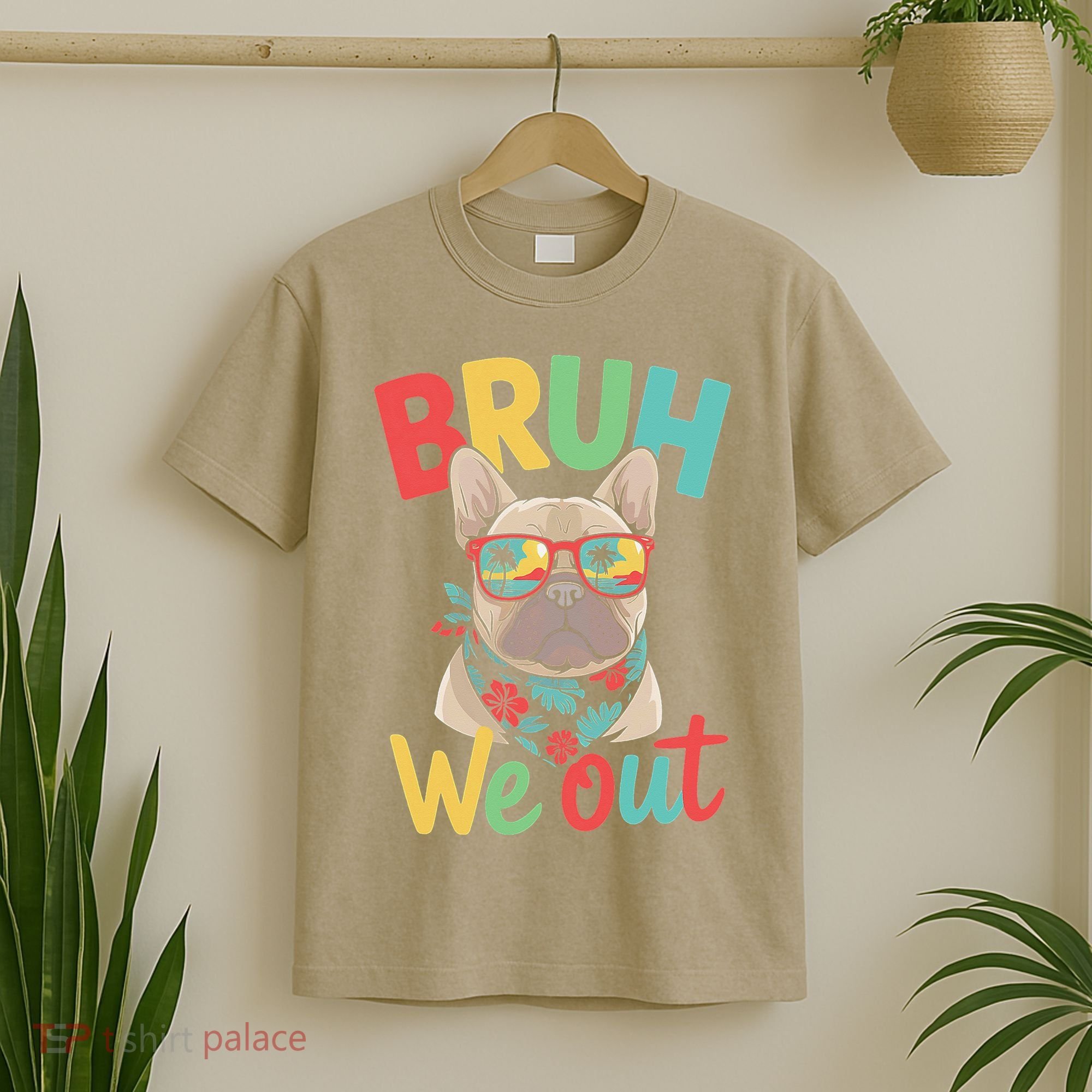 Bruh We Out Teachers Last Day Of School French Bulldog T-Shirt