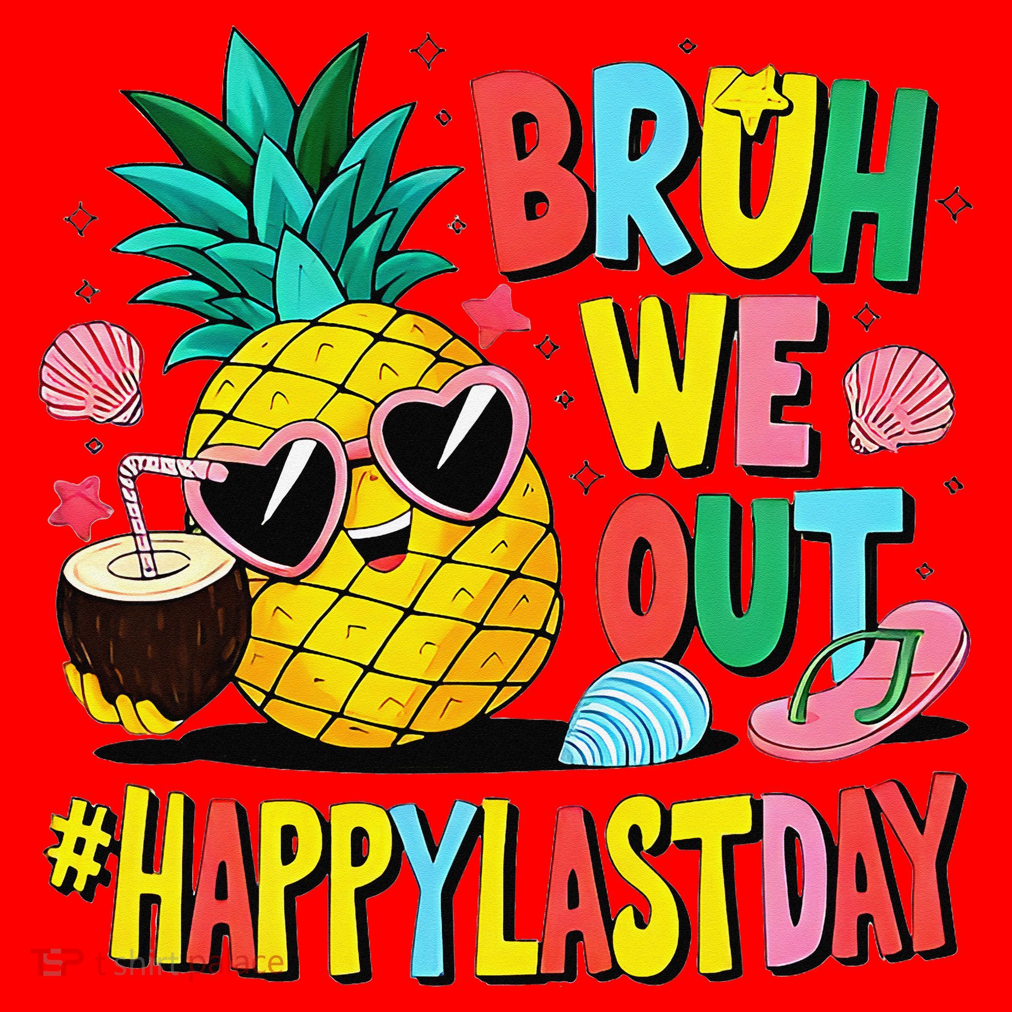 Bruh We Out Happy Last Day Of School Teacher Pineapple Santa Hat