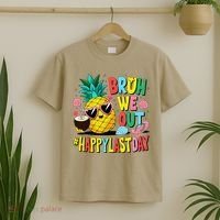Bruh We Out Happy Last Day Of School Teacher Pineapple T-Shirt thumb 2