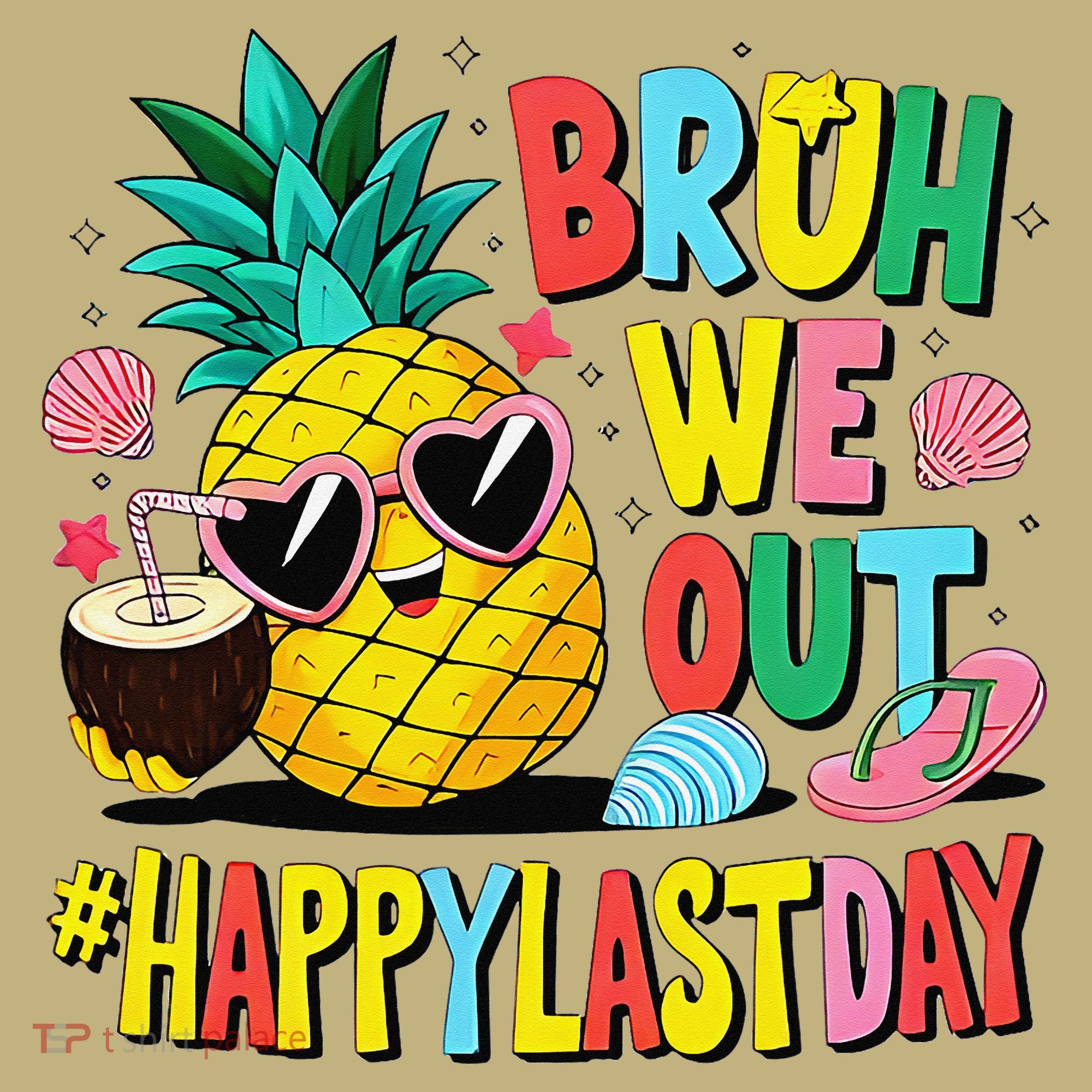 Bruh We Out Happy Last Day Of School Teacher Pineapple T-Shirt