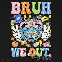 Bruh We Out Floral Teacher Summer Break Last Day Of School Women's Tank Top thumb 5