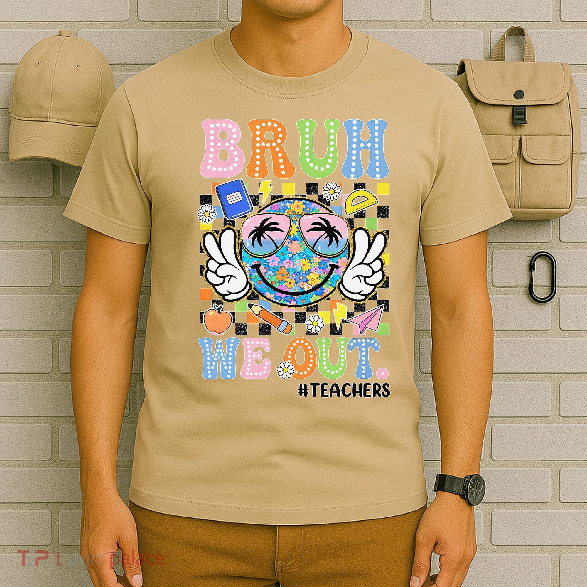 Bruh We Out Floral Teacher Summer Break Last Day Of School T-Shirt
