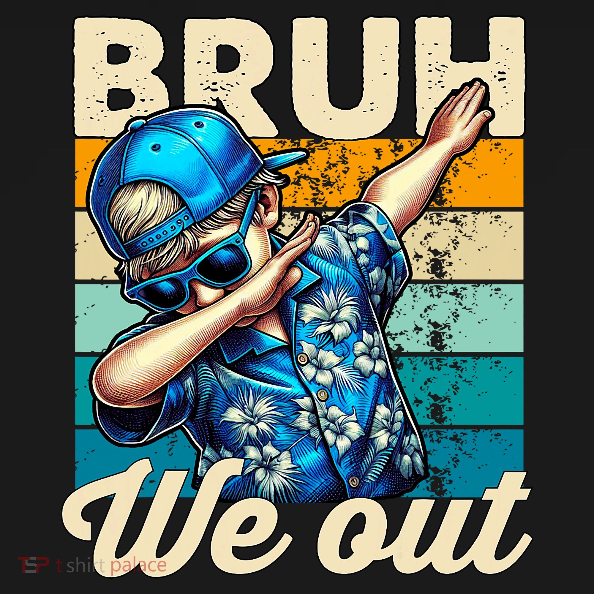 Bruh We Out Dabbing Boy Happy Last Day Of School Women's Hoodie