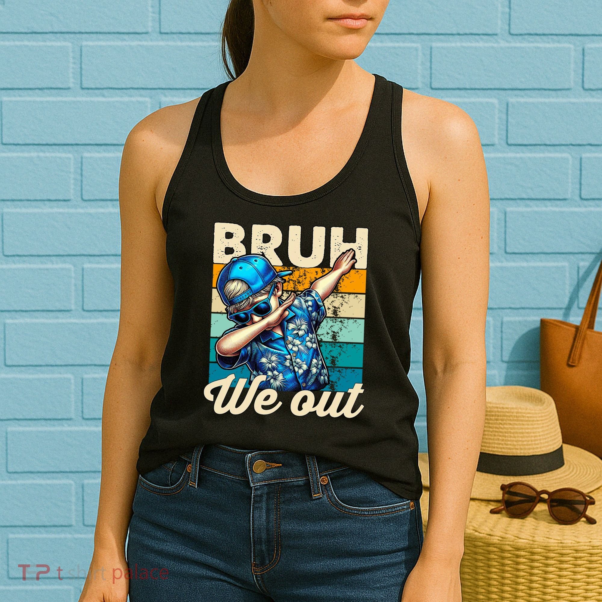 Bruh We Out Dabbing Boy Happy Last Day Of School Women's Tank Top