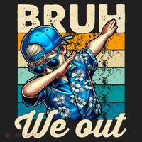 Bruh We Out Dabbing Boy Happy Last Day Of School Hat thumb 2