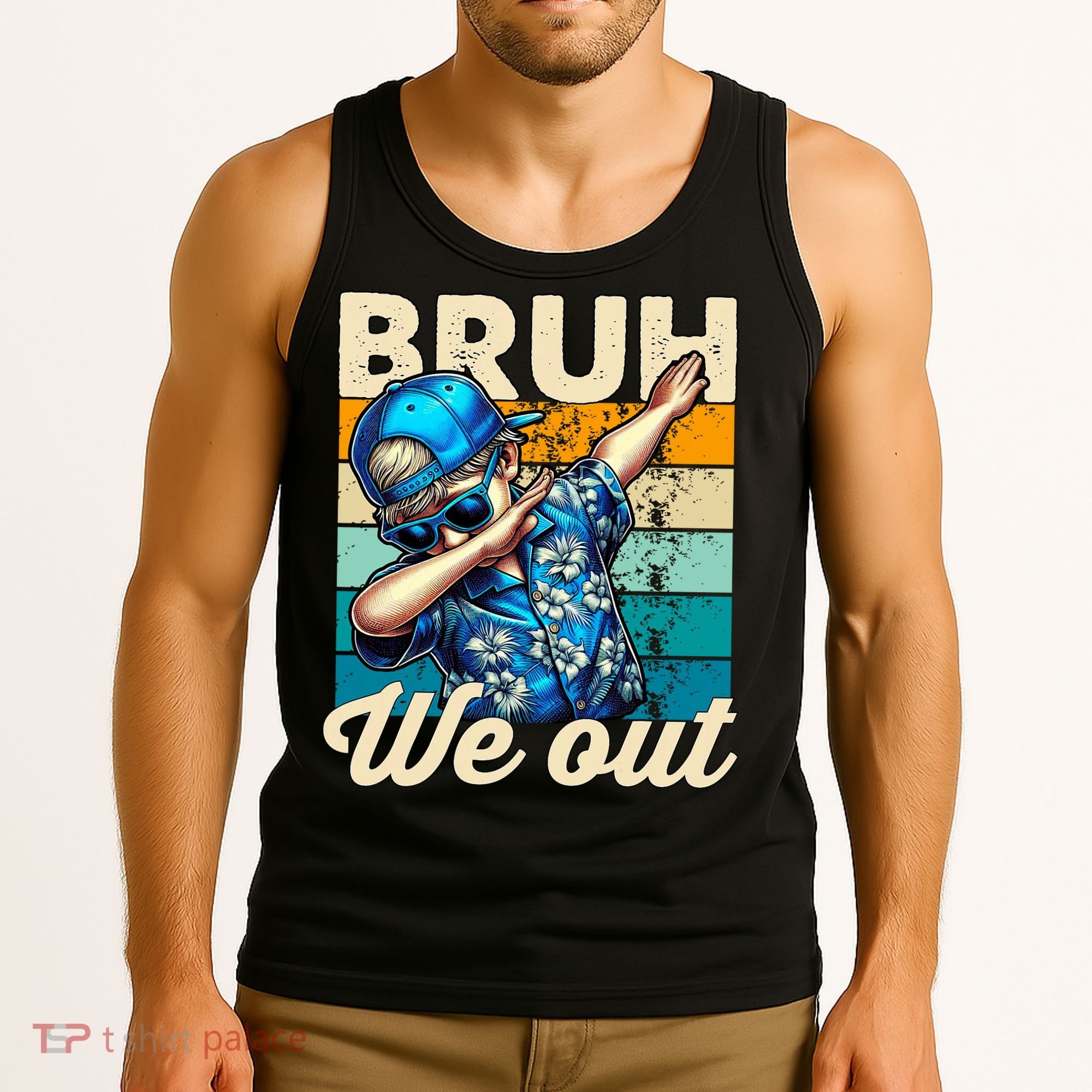 Bruh We Out Dabbing Boy Happy Last Day Of School Tank Top