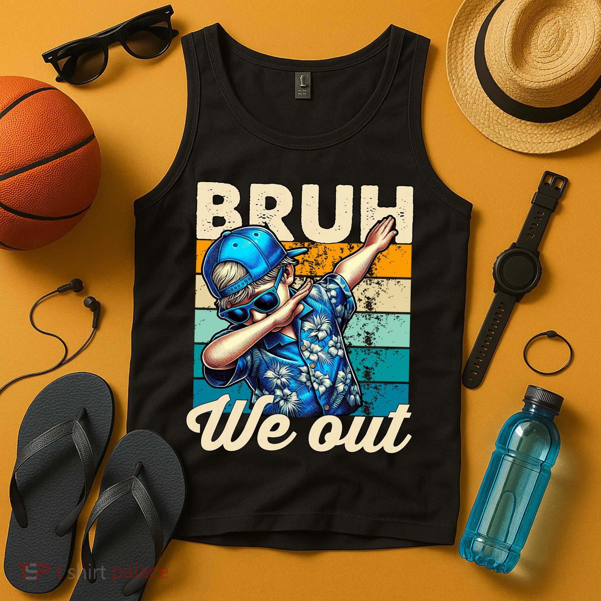 Bruh We Out Dabbing Boy Happy Last Day Of School Tank Top