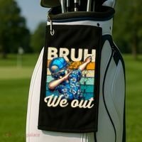Bruh We Out Dabbing Boy Happy Last Day Of School Golf Towel thumb 2