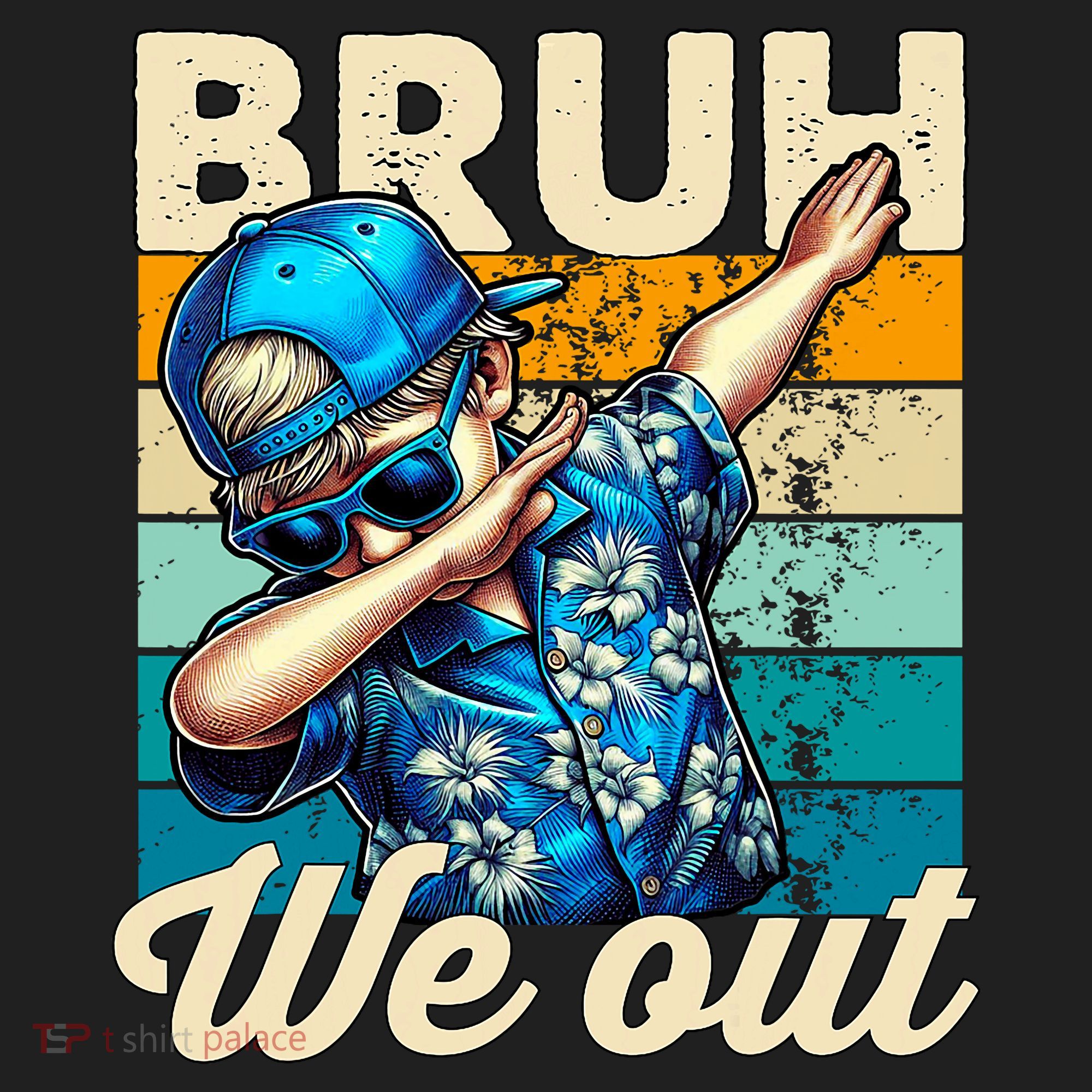 Bruh We Out Dabbing Boy Happy Last Day Of School Golf Towel