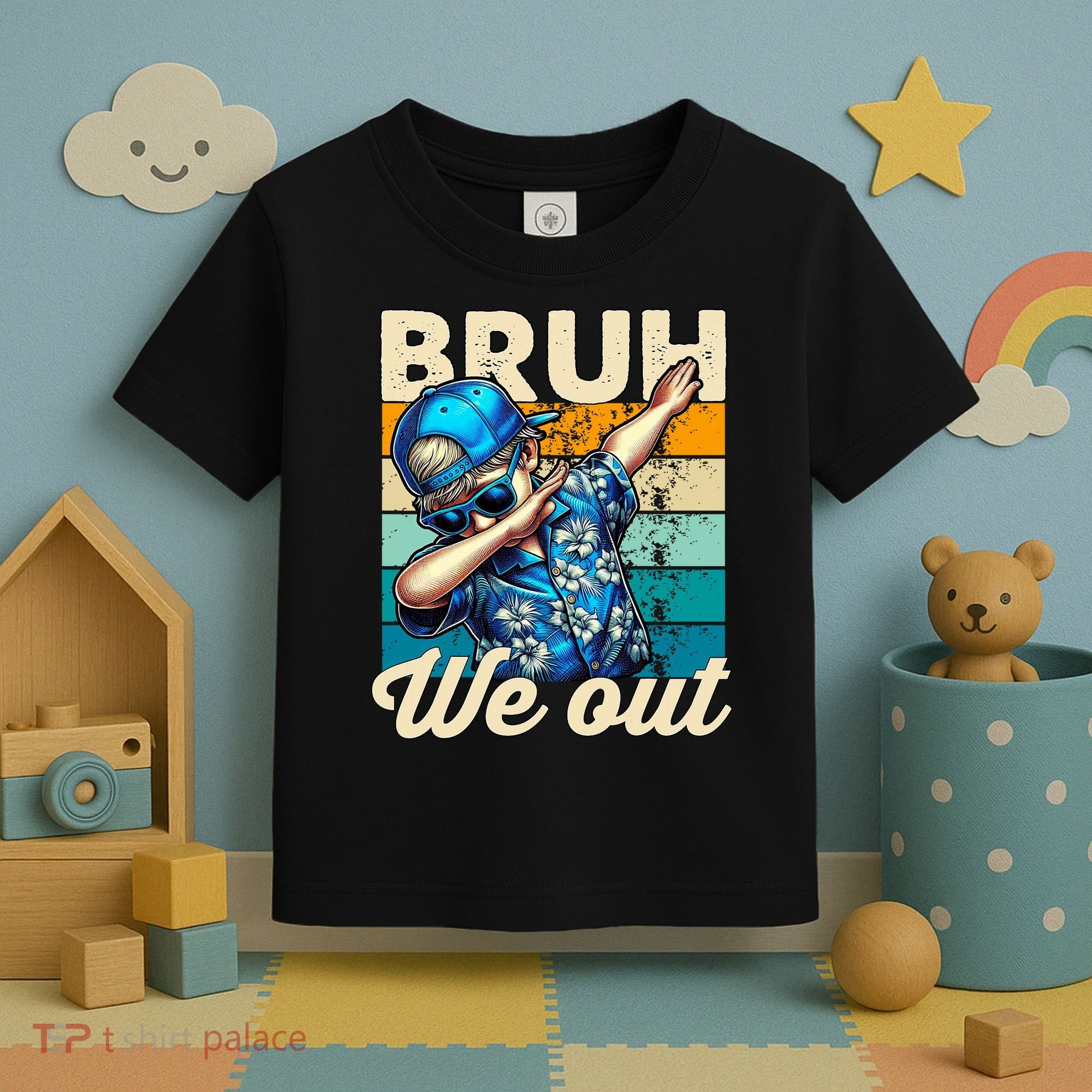 Bruh We Out Dabbing Boy Happy Last Day Of School Toddler T-Shirt